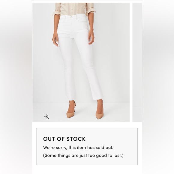 NWT Ann Taylor Petite High Rise Boot Crop White Jeans - Picture 5 of 5
